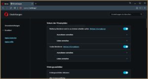 Opera-Browser - Allgemeine Einstellungen