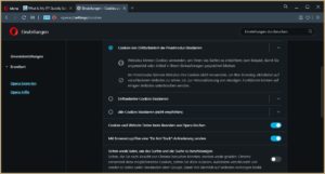 Opera-Browser - Cookie-Einstellungen und DoNotTrack