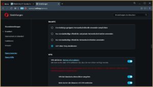 Opera-Browser WebRTC Einstellungen