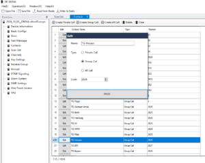 DR-1801A6 CPS Contacts Edit